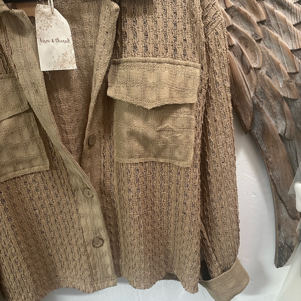 Hem & Thread Woven Tan Utility Jacket
